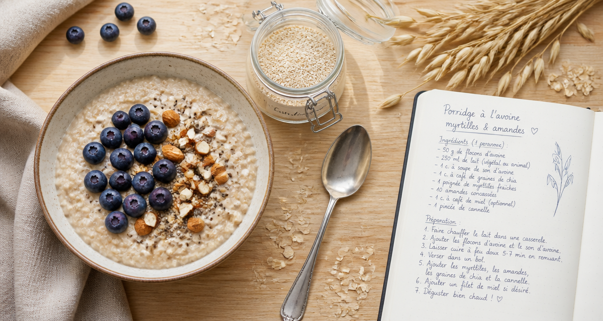 Bienfaits de l avoine porridge myrtilles graines