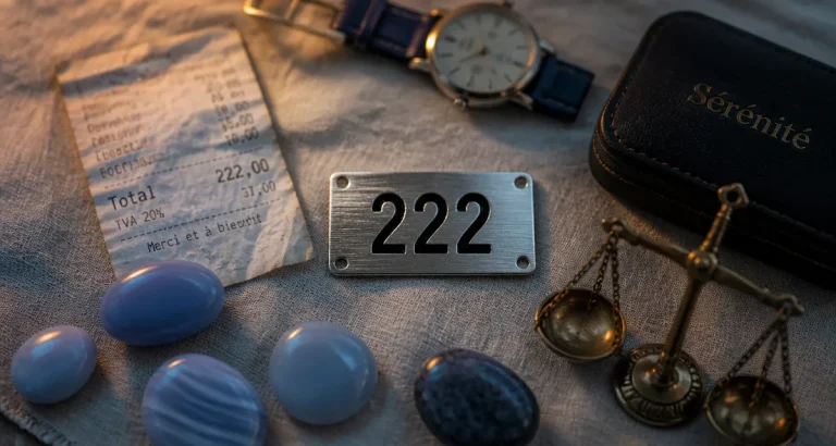 Chiffre 222 sur plaque, signe de l’univers