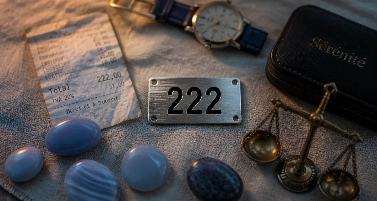Chiffre 222 sur plaque, signe de l’univers