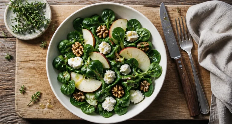 Manger de la mache le soir : bol de salade de mâche fraîche