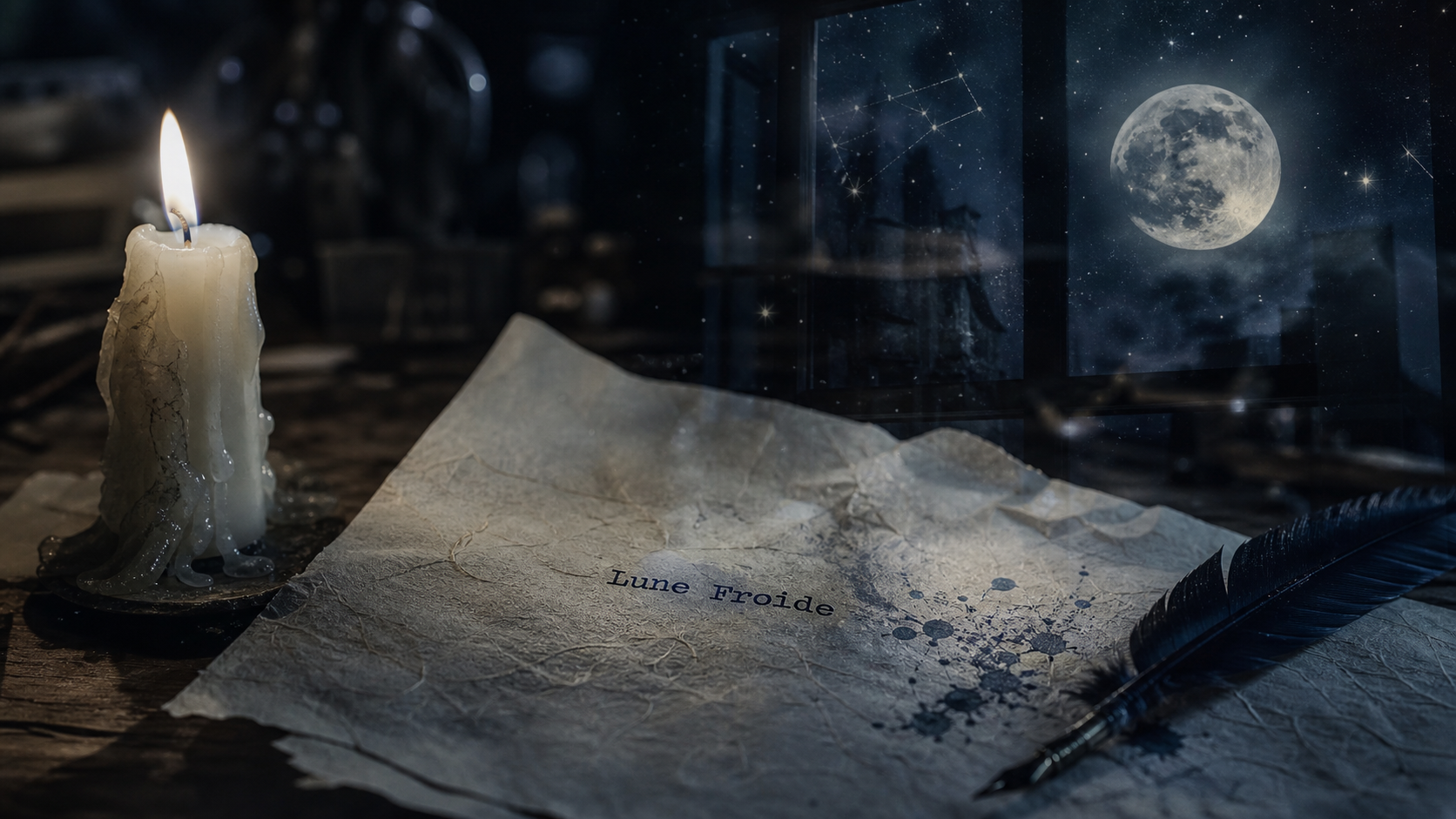 Pleine lune en gémeaux : clarté mentale, bougie et lune nocturne