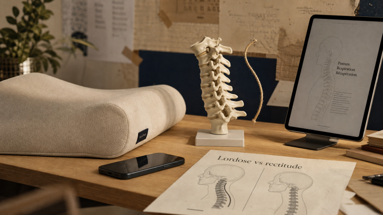 Rectitude du rachis cervical : silhouettes et modèle anatomique
