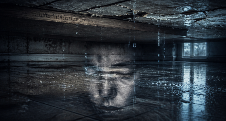 rever de fuite d'eau plafond fissuré visage pensif
