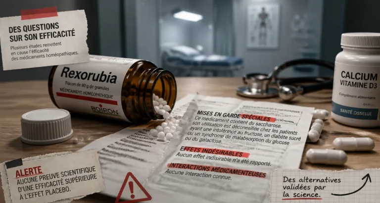 rexorubia danger flacon granulés et notice d'avertissement