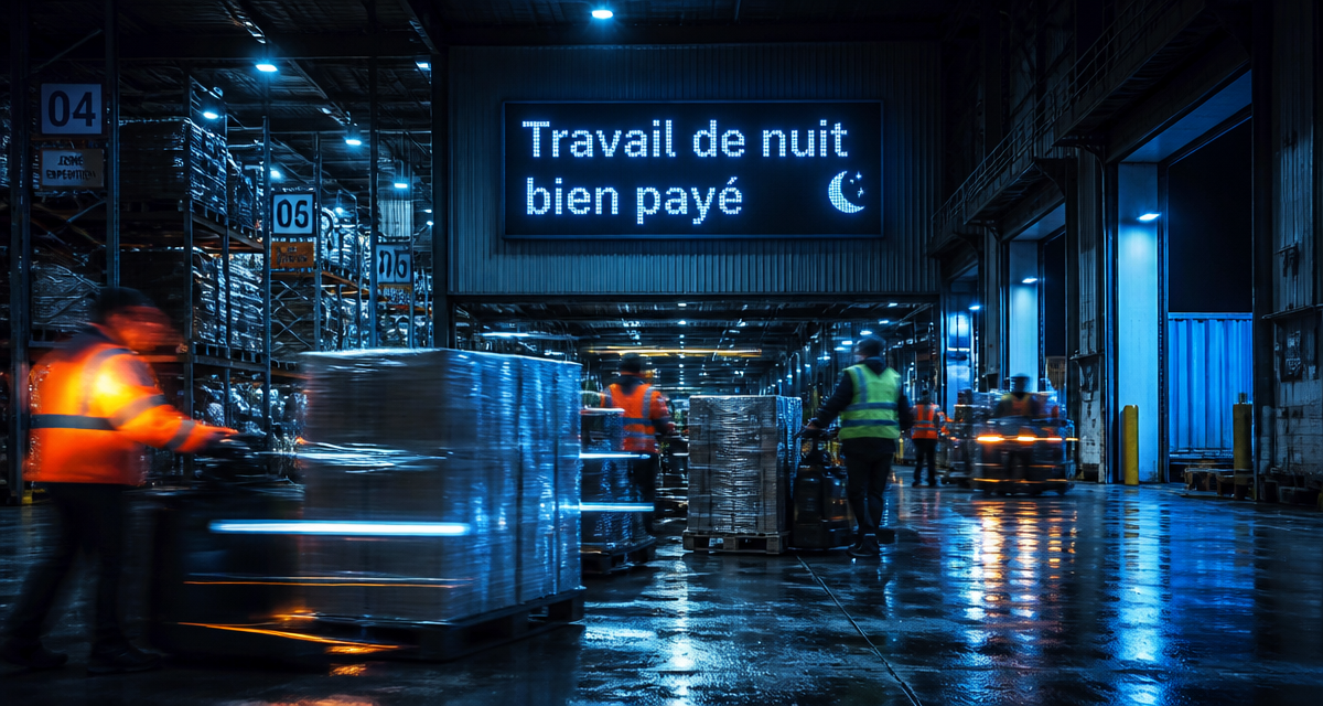 Travail de nuit bien payé en entrepôt