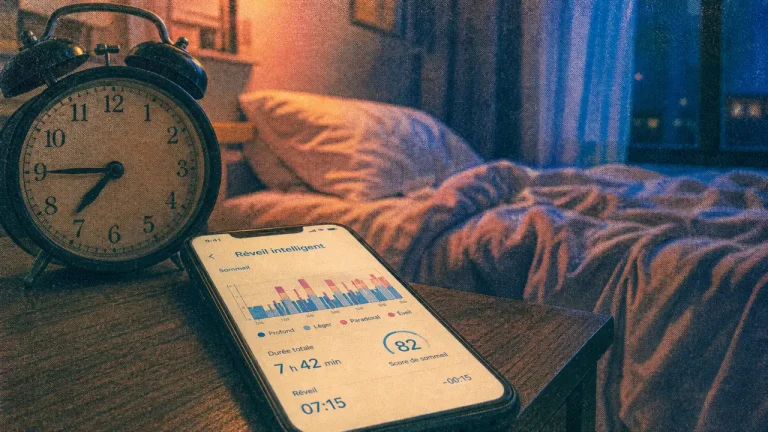 Application sommeil : réveil intelligent et suivi des cycles près du lit