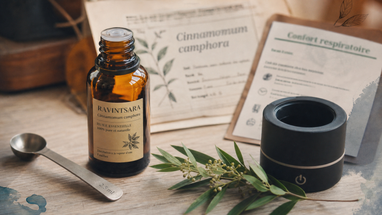 Bienfaits du ravintsara pour le confort respiratoire : huile et diffusion