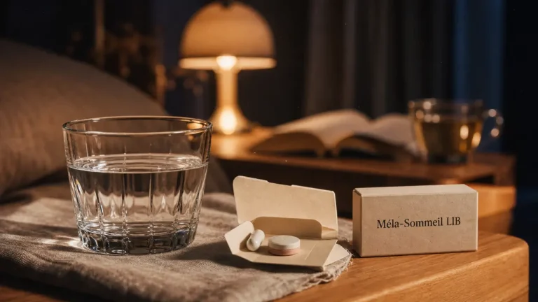 Mela sommeil : gélules et LIB sur table, pour mieux dormir