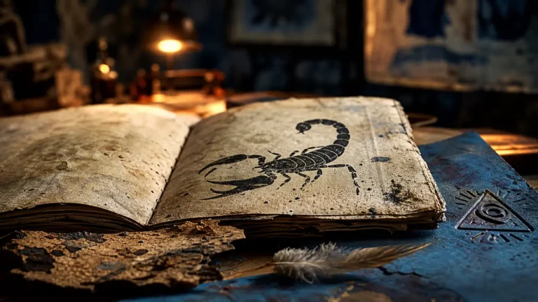 reve scorpion : empreinte de scorpion sur carnet
