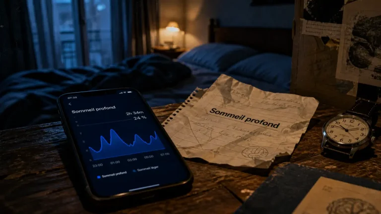 Peu de sommeil profond : graphique du sommeil profond sur smartphone la nuit