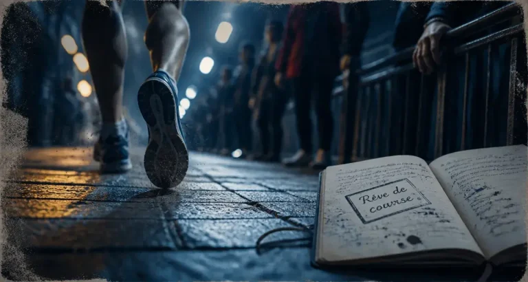 Rêver de courir : chaussures figées dans un couloir sombre