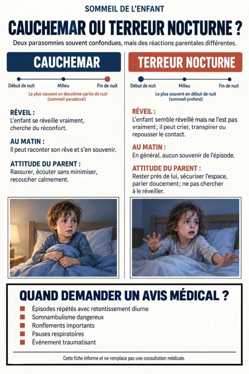 Homéopathie et cauchemars chez l’enfant : différence entre cauchemar et terreur nocturne