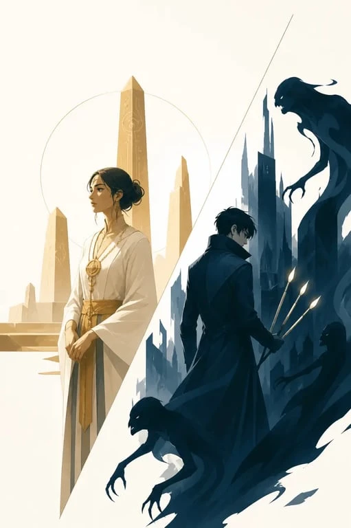 Yumi et le peintre de cauchemars de Brandon Sanderson, illustration des deux mondes opposés et de la romance fantastique