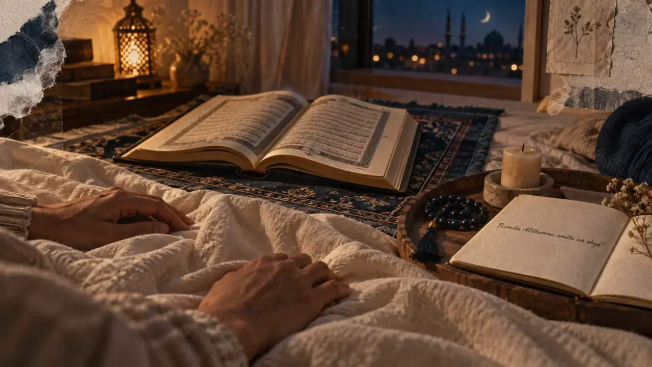 Invocation avant de dormir : Coran ouvert, bougie éteinte et prière
