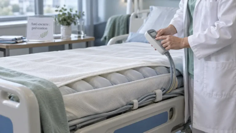 Matelas anti escarre sur lit médicalisé pour prévenir les escarres
