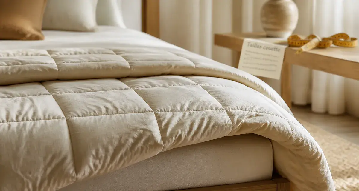 Taille couette : dimensions et tombé sur le lit